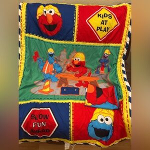 Sesame Street Construction Theme Kids Quilt Set‎